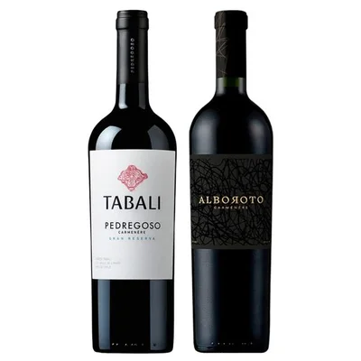 DUO TABALI - BAUZA: 1x Vino Tabali Pedregoso Gran Reserva Carmenere 750cc + 1x Vino Bauzá Alboroto Carmenere 750cc