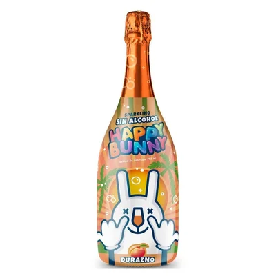Espumante Happy Bunny Durazno Sin Alcohol 750cc
