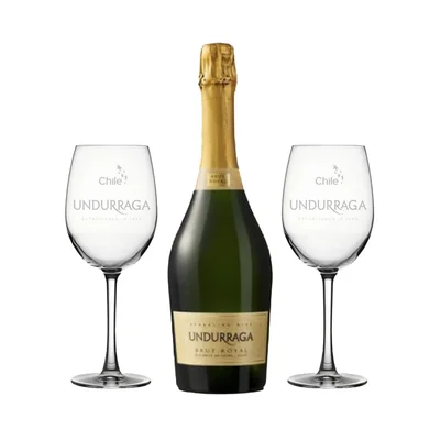 Espumante Undurraga Brut Royal 750cc + 2 Copas de Regalo