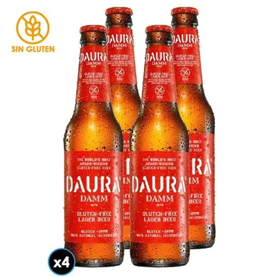 [Exp: 16 Sep] 4x Cerveza Daura Gluten Free (Sin Gluten) en Botella 330cc