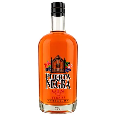 Gin Puerta Negra Berries 750 ml (Chileno Premium Frutos Rojos 38°)
