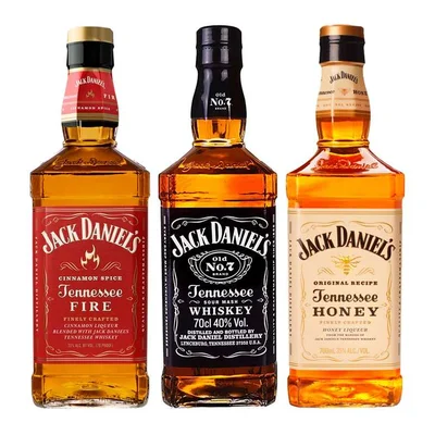 JACK PACK TRIO: Jack Daniels Fire 750cc + Jack Daniels N7 750cc + Jack Daniels Honey 750cc