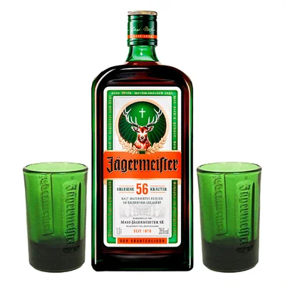 Licor Jagermeister 35° 1000cc + 2 Vasos Shots 20cc de Regalo