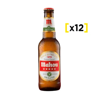 Mahou 5 Estrellas Sin Gluten 330cc X12