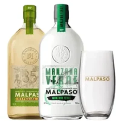 Pack 2 Piscos Mal Paso: Manzana y Especial + Vaso