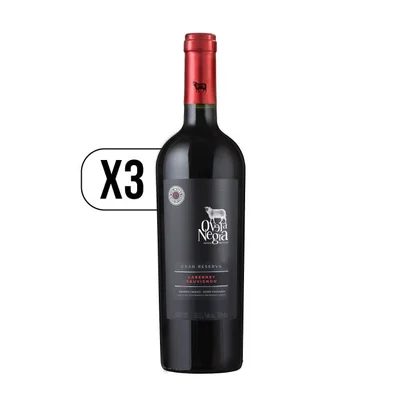 Pack 3x Vino Oveja Negra Gran Reserva Cabernet Sauvignon 750cc