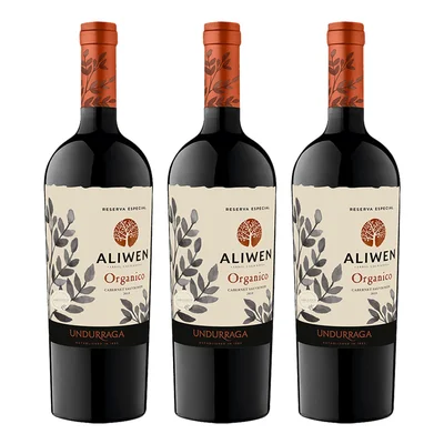 Pack 3x Vino Undurraga Aliwen Orgánico Cabernet Sauvignon 750c