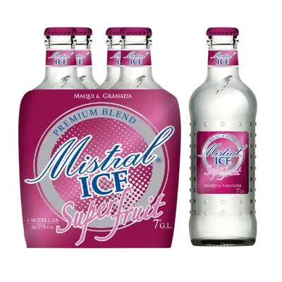 Pack 4x Cóctel Mistral Ice Super Fruit Maqui Granada 7˚ - Botella 275cc