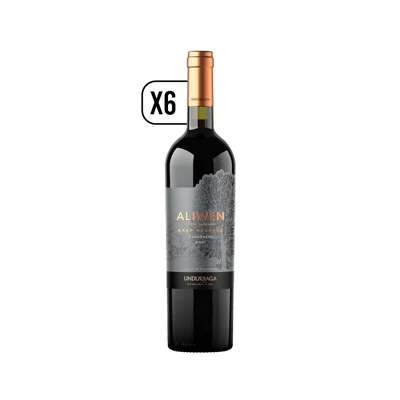 Pack 6x Vino Aliwen Gran Reserva Carmenere 750cc