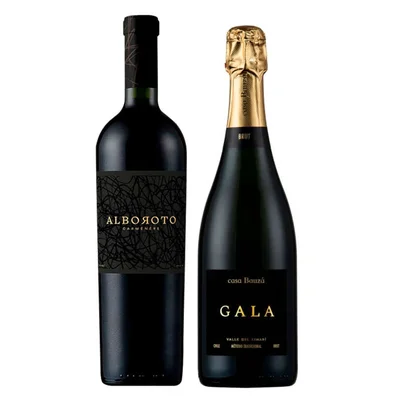 PACK CASA BAUZÁ N°2: 1x Vino Bauzá Alboroto Carmenere 750cc + 1x Espumante Casa Bauzá Gala Brut 750cc