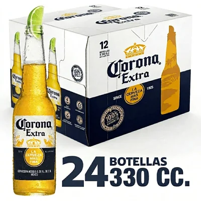 Pack Cerveza Corona Extra botella 24 un de 330 cc