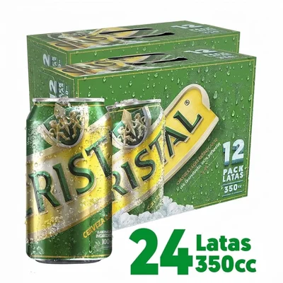 Pack cerveza cristal lata 24 un de 350 cc
