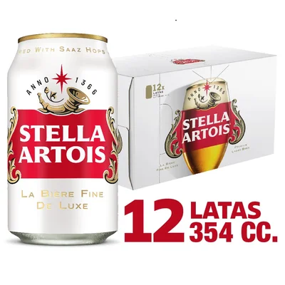 Pack Cerveza Stella Artois lata 12 un de 354 cc