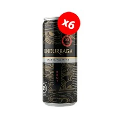 Pack de 6 Latas Undurraga Brut Sparkling Wine 310ml ($ 1.590 c/u)