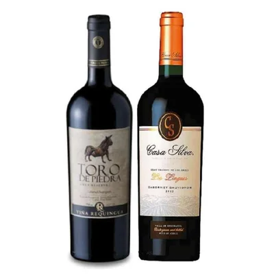 PACK DUO VINOS Nº2: Vino Toro de Piedra Cabernet 750cc + Vino Casa Silva Gran Terroir Cabernet 750cc