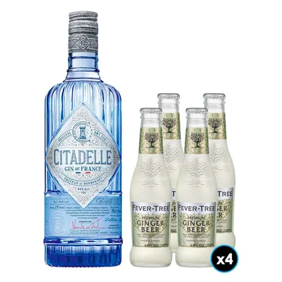 PACK FEVER TREE - CITADELLE Nº1: 1x Gin Citadelle de Francia 1 Litro + 4x Fever Tree Ginger Beer 200cc