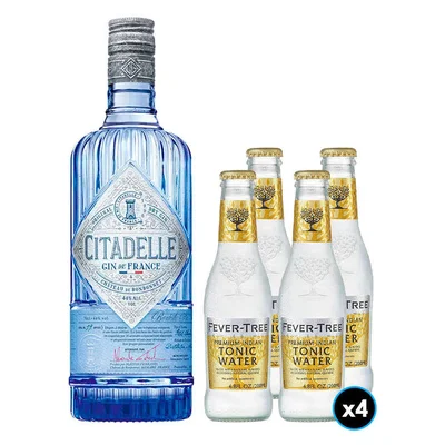 PACK FEVER TREE - CITADELLE Nº2: 1x Gin Citadelle de Francia 1 Litro + 4x Tónica Fever Tree Indian 200cc