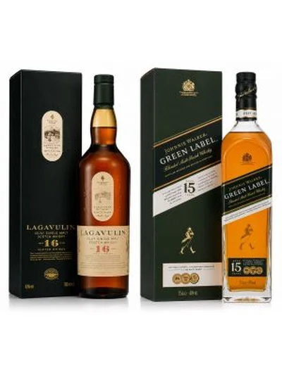 Pack Lagavulin 16 Años + Johnnie Walker Green Label 15 Años 750 Cc