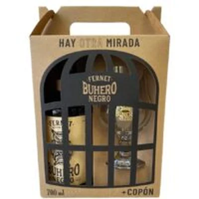 Pack Licor Fernet Buhero Negro 700cc + Vaso