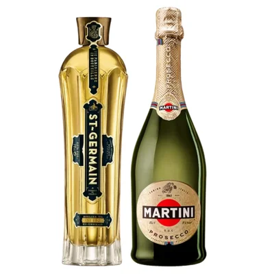 Pack Licor Flor De Sauco St. Germain 750cc + Espumante Martini Prosecco 750cc