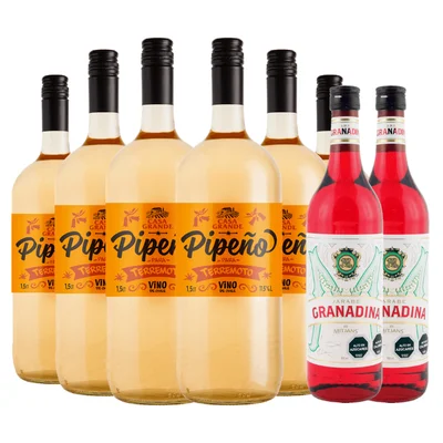 Pack Terremoto - 6x Pipeño Casa Grande 11.5˚ 1.5L + 2x Granadina Mitjans 900ml