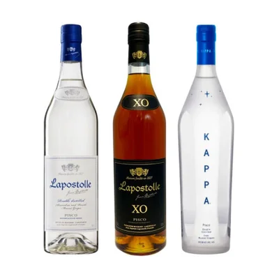 Pack Trilogía Pisco Kappa Lapostolle - Jean Baptiste Doble Destilado + XO + Kappa - 700ml