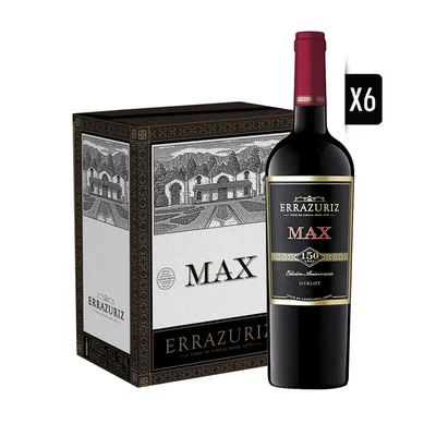 Pack Vino 6x Max Merlot 750cc