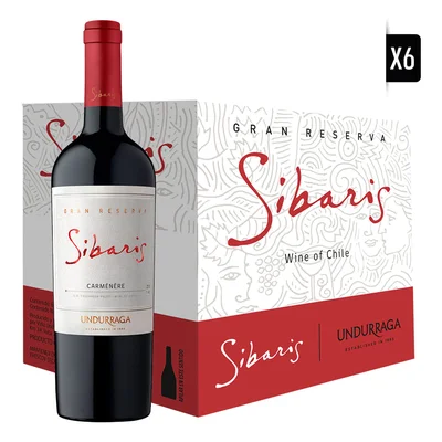 Pack Vinos 6x Undurraga Sibaris Carmenere 750cc