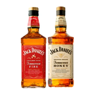Pack Whiskey Jack Daniels Fire Botella 750cc + Whiskey Jack Daniels Honey Botella 750cc