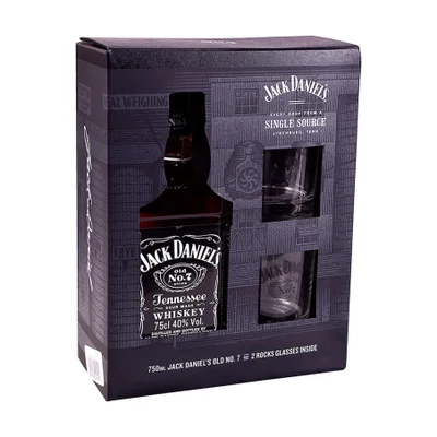Pack Whisky Jack Daniels N7 - 750ml + 2 Vasos