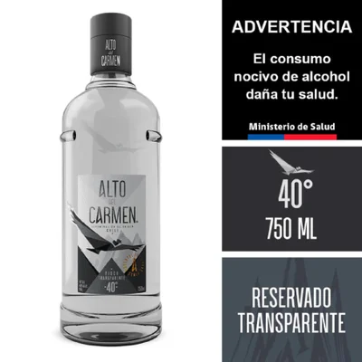 Pisco Alto del Carmen Reservado Transparente 40° - 750ml
