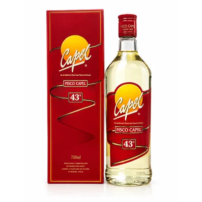 Pisco Capel 43º 750cc. Versión Vintage.