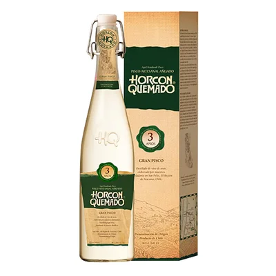Pisco Horcón Quemado 3 años 46º 645cc