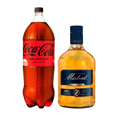 Pisco Mistral 35° 750cc + Bebida 3lts