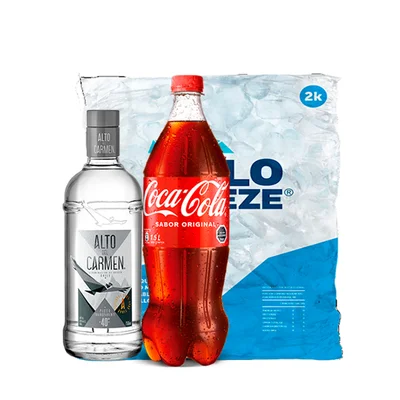 Promo Alto Del Carmen Transparente + Coca Cola + Hielo