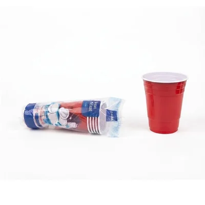 Set 10 vasos plástico rojos Dkora 500 cc