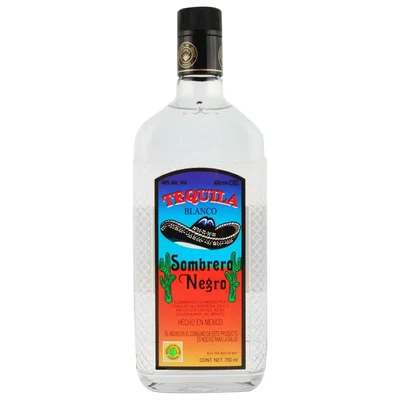 Tequila Sombrero Negro blanco botella 750 cc