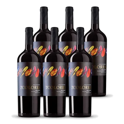 Vino 7 Colores Single Vineyard Red Blend Botella 750cc X6
