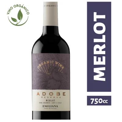 Vino Adobe Orgánico Reserva - Merlot - 750ml