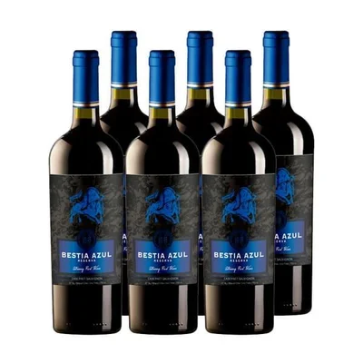 Vino Bestia Azul Reserva Cabernet Sauvignon Botella 750cc X6