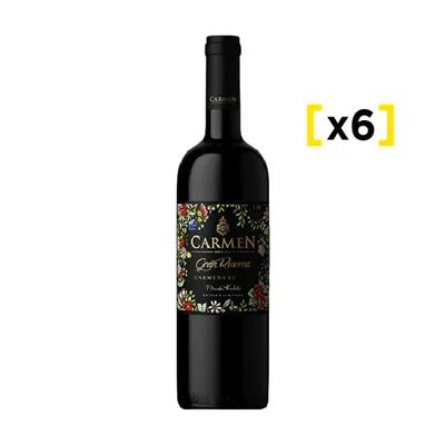 Vino Carmen Frida Kahlo Gran Reserva Carmenere Botella 750cc X6