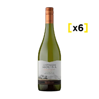 Vino Castillo De Molina Gran Reserva Sauvignon Blanc Botella 750cc X6