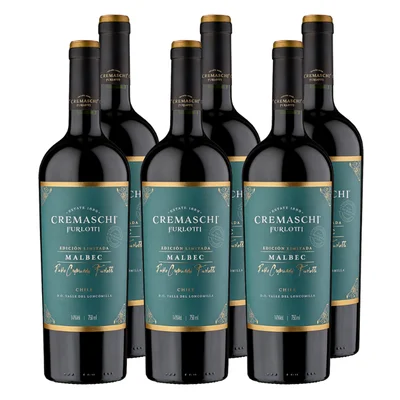 Vino Cremaschi Furlotti Edición Limitada Malbec 750ml X6 ($7.590 c/u)