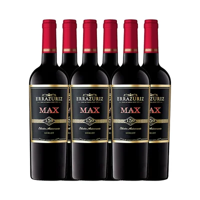 Vino Errazuriz Max Merlot Botella 750cc X6