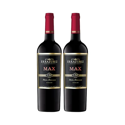 Vino Errazuriz Max Reserva Merlot Botella 750cc X2