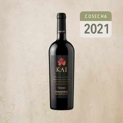 Vino Kai Carmenere año 2021 – Viña Errázuriz (vino en caja de madera)
