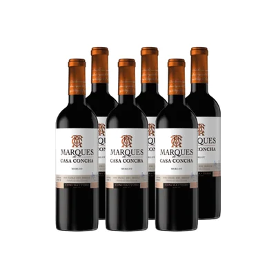 Vino Marques De Casa Concha Merlot Botella 750cc X6