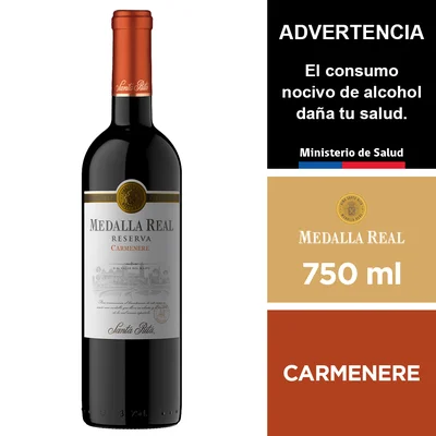 Vino Medalla Real Carmenere Reserva 750 Ml.