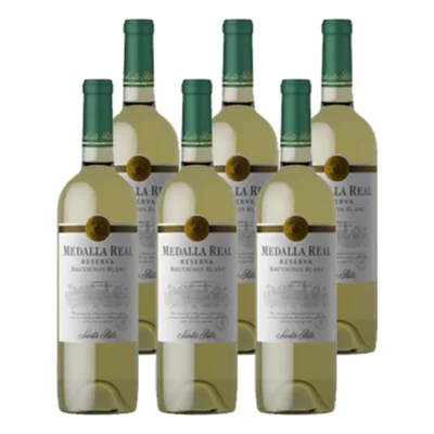 Vino Medalla Real Reserva Sauvignon Blanc Botella 750cc X6