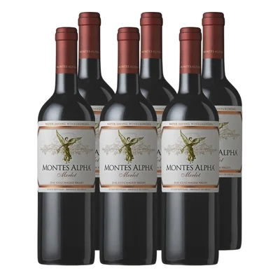 Vino Montes Alpha Merlot 750cc x6 ($10.490 c/u)